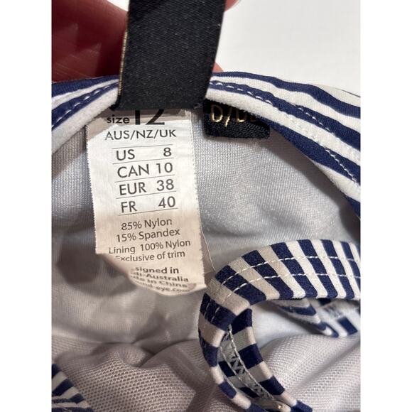 BOND-EYE Australia Navy White Stripe One Piece Swimsuit Size 8 US D/DD - Picture 4 of 6